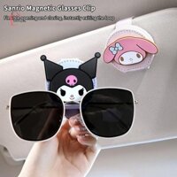 Shngki Sanrio Hello Kitty Kính Mát Ô Tô Kẹp Kawaii Kuromi My Melody Tự Động Tấm Che Nắng Kính Giá Đỡ Kính Hỗ Trợ MNS