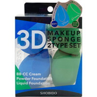 SHOBIDO SPV SPV 3D Makeup Sponge 2 Type Set 4 pcs. Makeup Puff Makeup Goods 1. soak the cloth well in water and squeeze tightly. When wet, it will swell up. (If not wet, it will absorb more liquid foundation.) 2. Apply the liquid foundation to the face w