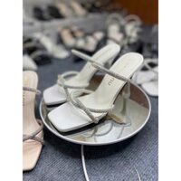 Shoe Daisy. Guốc Cao Gót 9Cm. Bản dây đá 7 màu. Trắng Đen Bạc Kem Sandal Đế Bằng