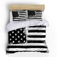 SHOMPE USA American Flag Bedding Sets Twin Size,3 Piece Independence Fourth of July Flag Duvet Cover Sets for Teens Boys Girls Bedroom Decor,NO Com...