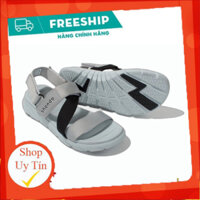 SHONDO - Giày Dép Sandals Nam Nữ F6 Xám Phối Quai Đen - Đi học, đi làm, đi chơi F6S2011