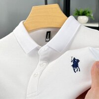 ✨Shop 100 Cotton Nguyên Chất Ve Áo Áo polo Thêu Nam Tay Ngắn Công Sở Áo Thun Ngắn Tay Trung Niên Áo Thun 25.4.3