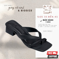 [Shop Big Size] Guốc Nữ Kẹp Ngón 3p Merly 1356, Dép Cao Gót Đế Vuông 3cm, Dép Sandal Đi Biển, Giày Nữ Big Size 40 41 42