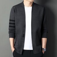 [Shop Giảm Giá] Áo Khoác Xuân Thu Dệt Kim Phong Cách Mới Nam Thu Đông Hợp Thời Trang Công Sở Áo Len Cardigan Áo Len Ngoài Mặc Thường Ngày