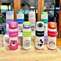 [Shop Giảm Giá] Disney Double Drinking 316 Cốc Nước Inox Giữ Nhiệt Trẻ Em Trường Học Chuyên Dụng Sinh Viên Ống Hút Giá Trị Cao