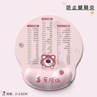 [Shop Giảm Giá] Miếng Lót Chuột Cổ Tay Gấu Dâu Cao Su Tay Còn Lại Văn Phòng Học Tập Cao Cấp Miếng Lót Cổ Tay Bàn Phím Chơi Game Chuột Miếng Lót Mềm