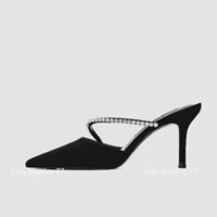 Shop giày bigsize nữ 77 mẫu 7p nhọn bít mũi có quai xoàn đá sáng chân size 32_45