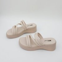 [shop giay minh thu] Dép bánh mỳ nữ quai mảnh xéo 5cm MT119