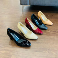 [shop giay minh thu] Giày VIP gót trụ 7cm mũi vuông  MT166