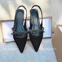 shop giày nữ big size 77, mẫu đế bệt bít mũi có quai xoàn đá sang trọng, hậu hở có bo thun size 32_45
