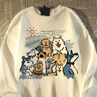 [Shop Hot Sale] Giải phóng mặt bằng Pick-up ~ Tail Order Big Brand Cut Label Counter Xuân Thu Phong cách mới 100% Màu trơn Phim hoạt hình Áo thun dài tay màu trắng Nam Nữ 25.3.16