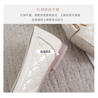 [Shop Hot Sale] Giày Đậu Hà Lan Giày Nữ Mùa Hè Đế Mềm Giày Da Nhỏ 2025 Phong Cách Mới Trẻ Đẹp Thời Trang Phổ Biến Giày Mùa Hè