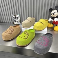 [Shop Hot sale] Hàng Châu Âu 2025 mẫu mới da mờ AB mèo bít mũi kéo đầu tròn tăng chiều cao đế dày Giày Birken Giày nữ đi bên ngoài