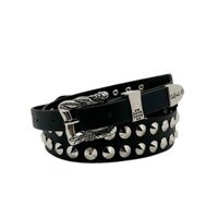 [Shop Hot Sale] Melancholy Thế Hệ Thứ Hai erd Phong Cách Mới Hai Lớp Cross Nam Nữ Da Thật Chính Hãng Punk Đinh Tán Thắt Lưng Quần Jean Hot Girl Thắt Lưng-04