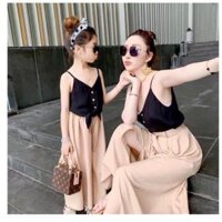 Shop Ngoc Trinh HCM -  Đầm đôi mẹ và bé Jumpsuit New cao cấp Chào hè năng động  (Sỉ Lẻ Mẫu Mẹ và bé) Siêu Hot  Cam Kết U