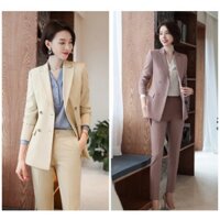 Shop Ngoc Trinh HCM -  Nguyên Set Áo Khoác Tay Lỡ Vest Blazer Kèm Quần Style Nữ Hàn Quốc Cao Cấp Xưởng May Giá Rẻ Nhất V