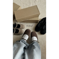 [Shop sẵn ạ] Giày Búp Bê Mũi Tròn Chất Liệu Nhung Mềm Phong Cách Hàn Quốc Vibe Thu Đông Dành Cho Nữ-Shoes