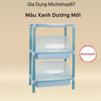 [shop thanh lý] Kệ 3 tầng úp chén, bát nhiều tầng có nắp đậy nhựa Việt Nhật