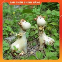 [SHOP UY TÍN] -  Đồ gốm sứ trang trí nhà cửa độc đáo ấn tượng Đôi Hươu M15