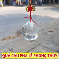 [Shop UY TÍN] Quả cầu treo pha lê phong thủy đa giác màu trắng.cầu pha lê trong suốt