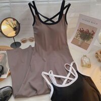 [Shop] Váy Vest dây đeo hai vai màu tương phản cho nữ mùa thu phiên bản Hàn Quốc Slim-fit Slimer Look All-Match with Ngực20250227