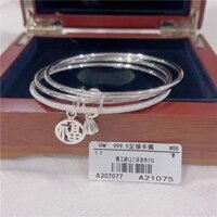 Shop Vòng Tay Bạc Nữ Bạc Sansheng III 9999 Bạc Nguyên Chất Ping An Fu II Huan Fine Ba Vòng Đóng Vòng Tay Phong Cách Mới150116