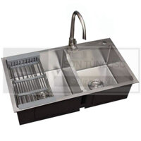 [SHOPEE TRỢ GIÁ] Combo chậu RB inox 304 Korea + vòi RB lạnh ( cứng/mềm) ( tường/chậu)