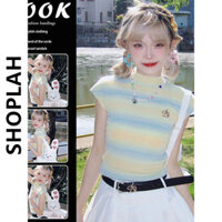 Shoplah Tay Ngắn Nguyên Chất Hot Girl Slim Áo Thun Ngắn Top Nữ Áo Sơ Mi Nhỏ Mùa Hè Dopamine Mặc Hợp Thời Trang 24.12.5 5ZDD