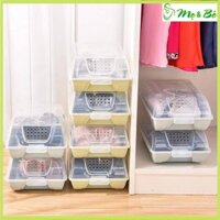 [Shopmebe] Combo 5 hộp đựng giày nhựa loại đẹp/ hộp giày trong suốt ( màu ngẫu nhiên )