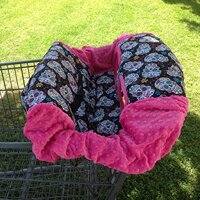 Shopping Cart Cover- Flokoric Skulls/Hot Pink