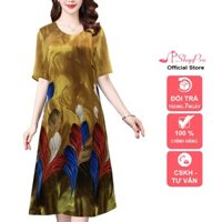 SHOPPRO – Đầm Dự Tiệc Trung Niên Suông Bigsize Giấu Bụng Cao Cấp Cho Mẹ U50 U60 3346 3347 3345