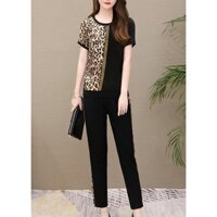 SHOPPRO - SET BỘ NỮ DẠO PHỐ KIỂU SET BỘ THỂ THAO PHỐI HỌA TIẾT DA BEO QUẦN LƯNG THUN 3227 3311