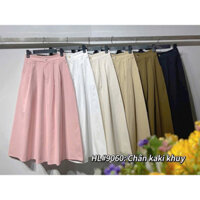[SHOPPUMI] Chân váy kaki dài lưng thun sau có túi dáng xòe 3 màu freesize Pumi 16524