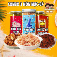 shopthino88 Combo đồ ăn vặt giá sỉ, khô gà, khô bò, khô heo, khô mực, da heo, cơm cháy