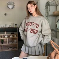 Shoptienich123kpop Áo sweater form rộng in họa tiết chữ, áo mùa đông Unisex hot trend mẫu mới