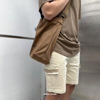 Short BT kaki túi hộp trơn - Trắng kem