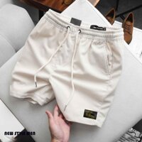 (Short nỉ cao cấp)-Quần short nam nhung tăm DENIM màu Trắng kem phong cách