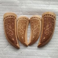 Shuanglong Houde Đào Gỗ Lưỡi Liềm Chén Vuốt Trigram Đồ Trang Trí Khắc Gỗ Cốc Cơm Holy Trigram Tribute Cup20250328