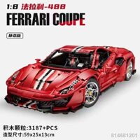 Shuangying cada Ferrari 488 công nghệ cảm giác đẹp trai xe thể thao điều khiển từ xa mô hình xe lắp ráp khối xây dựng qu
