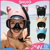Shuio 3MM Tai Mèo Dễ Thương Lặn Mũ Trùm Đầu Neoprene Bảo Vệ Đầu Lặn Cho Người Lớn Người Phụ Nữ