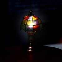 [Shztgm] 1: 12 Nhà Búp Bê Đèn Bàn Mini Đèn LED Bóng Màu Đèn Đọc Sách Trang Trí Búp Bê Đồ Chơi Mới