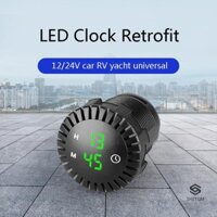 [Shztgm] Bảng Điều Khiển Ô Tô Đồng Hồ Điện Tử 12V / 24V Ô Tô Ô Tô Thuyền Xe Máy Cảm Ứng Đồng Hồ Kỹ Thuật Số Màn Hình LED Chống Thấm Nước Mới
