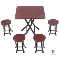 [Shztgm] Bộ bàn và ghế gấp đồ nội thất mini 1: 12 với 4 mẫu ghế Mới