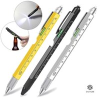 [Shztgm] Bộ bút đa dụng cụ 9 trong 1 Bút màn hình cảm ứng có đèn LED Dụng cụ mở chai tuốc nơ vít cho nam Quà tặng Giáng sinh Bút bi Tiện ích Mới