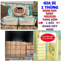 Sỉ-1 thùng 30 gói khăn giấy ướt Baby Wipes khổ lớn 18x22