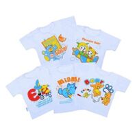 Sỉ 10 ÁO TRẮNG IN  HÌNH CÀI VAI MINAS TAY NGẮN