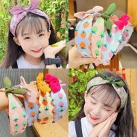 Sỉ 10 Băng đô cài tóc đính nơ họa tiết trái cây, Bờm nơ cho bé