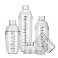 Sỉ 10 Bình lắc Shaker pha chế nhựa chia vạch đen 350ml - 500ml - 700ml