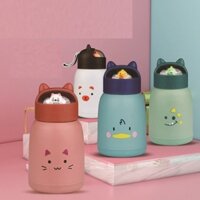 Sỉ 10 Bình nước giữ nhiệt 360ml nắp thú dễ thương lõi thủy tinh bọc nhựa cách nhiệt