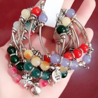 Sỉ 10 cái Vòng Tay Đá Phong Thủy 8mm Mix Bạc Cổ